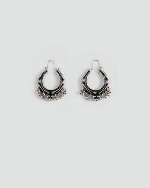 MANGO TEEN Bead Hoop Earrings - Metallic