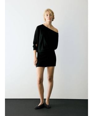 MANGO TEEN Short Knitted Dress - Black