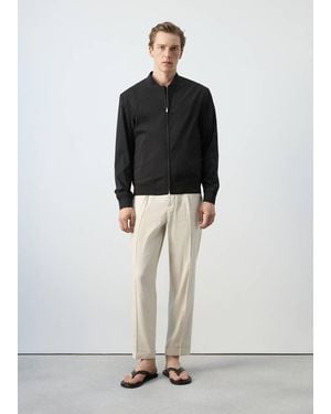 Mango Straight Lyocell Bomber - Black