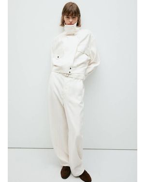 Mango Belt Straight-Fit Trousers - White