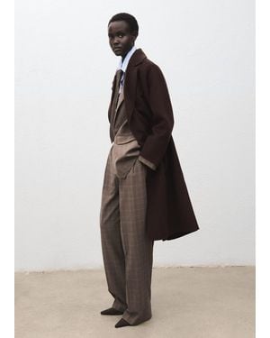 Mango Handmade Oversized Wool Coat - Brown