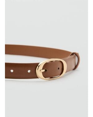 Mango Oval Buckle Belt - Brown