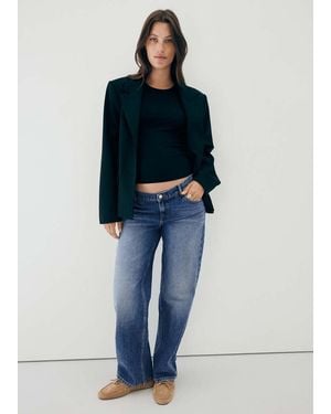 Mango Jean De Grossesse Droit Bleu Foncé