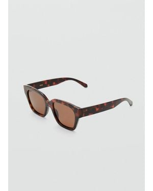 Mango Squared Frame Sunglasses - Brown