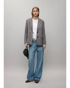MANGO TEEN Wide-Leg Jeans With Crossover Closure - Blue