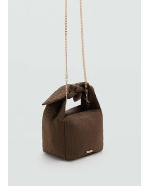 Mango Bambula Handbag With Bow - White