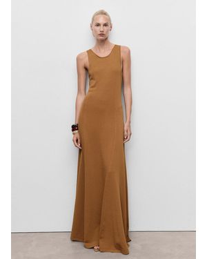 Mango Knit Long Dress - Brown