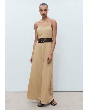 Mango Shift Long Jumpsuit Medium - Natural