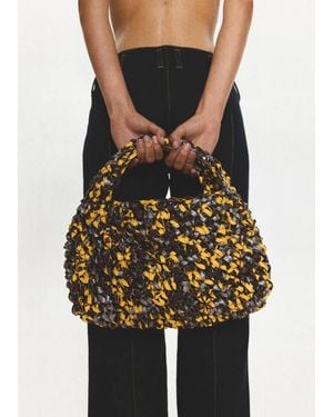 Mango Handmade Woven Leather Handbag - Multicolor