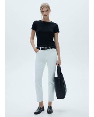 Mango Claudia Slim-Fit Cropped Jeans - Blue