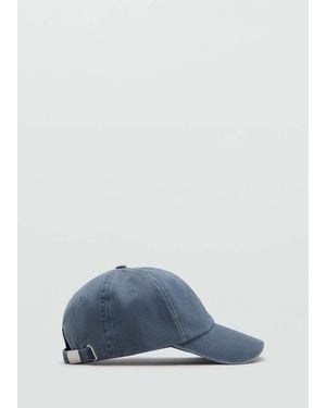 Mango Einfache Baumwollkappe - Blau