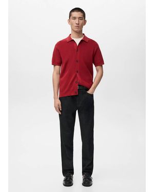 Mango Cotton Knit Shirt - Red