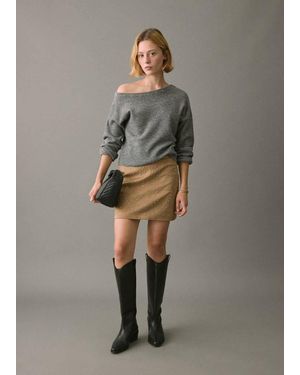 MANGO TEEN Asymmetrical Studded Jumper - Grey