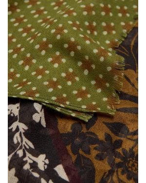 Mango Floral Print Scarf - Green