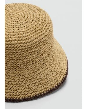 Mango Chapeau Fibre Naturelle Chocolat - Neutre