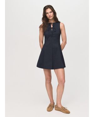 Mango Kleid Mit Denim-Effekt Und Schleifen - Blau