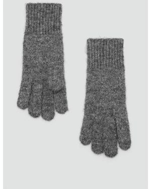 Mango Plain Knit Gloves - Grey