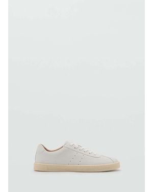 Mango Sneaker Inserti Pelle Bianco