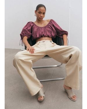 Mango Leather Wedge-Heel Sandals - Grey