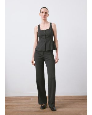 Mango Peplum Button Waistcoat - White