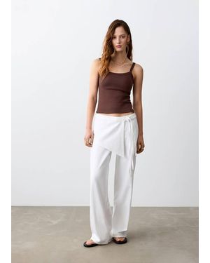 MANGO TEEN Cotton Tank Top - White