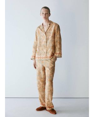 Mango Hose Mit Blumenmuster - Weiß