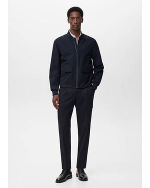 Mango Slim-Fit Thermolite Cargo Pants - Blue