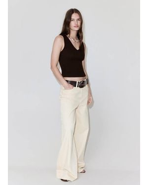 Mango Fine-Knit Top - White