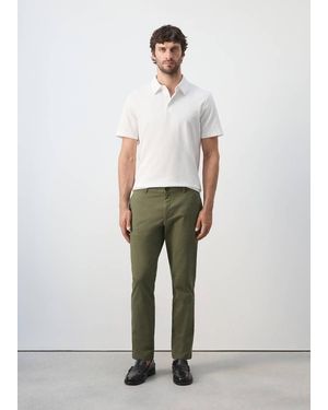 Mango Prato Cropped Tapered Chino Trousers - White