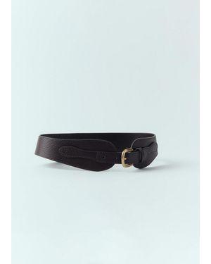 Mango Leather Obi Belt - Brown