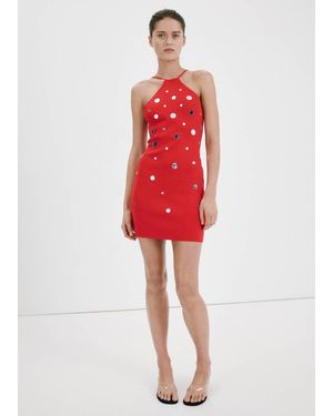 Mango Halter-Neck Knitted Dress - Red