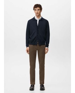 Mango 100% Merino Wool Cardigan - Blue