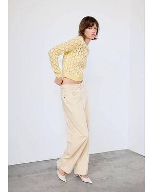 Mango Pullover Maglia Traforata Vaniglia - Neutro