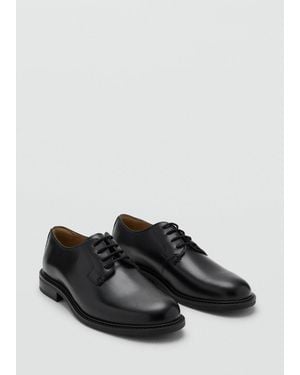Mango Leather Suit Shoes - Black