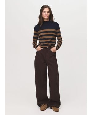 Mango Perkins-Neck Jumper With Button - Multicolour