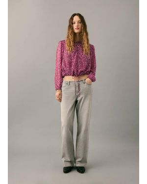 MANGO TEEN Paisley Print Blouse - Pink