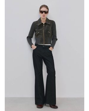 Mango Knitted Jacket With Combined Fabrics - Multicolor