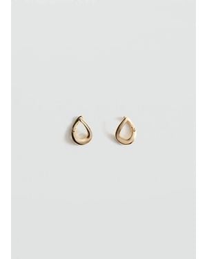 Mango Stainless Steel Semi-Hoop Earrings - White