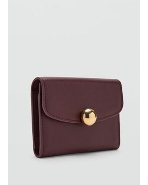 Mango Jewel Button Flap Purse - Purple