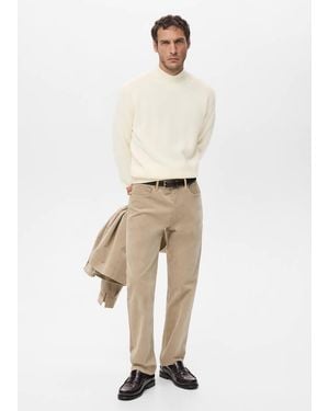 Mango 100% Italian Wool Knitted Jumper - Natural