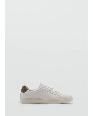 Mango Sneaker Pelle Inserto Contrasto Bianco