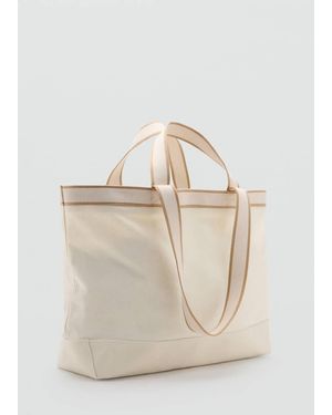 Mango 100% Cotton Tote Bag With Edging - Natural