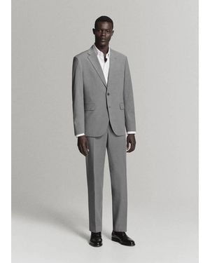 Mango London Regular-Fit Trousers - Grey