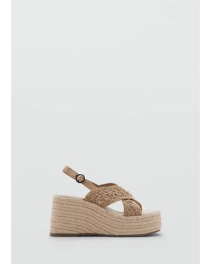 MANGO TEEN Criss-Cross Straps Sandals - Natural