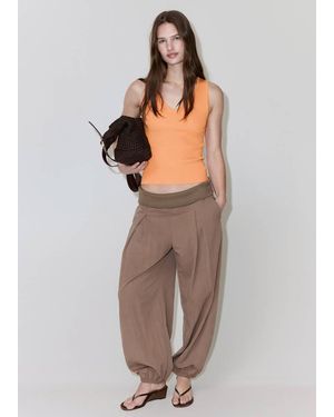 Mango Fine-Knit Top - Orange