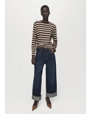 Mango Long-Sleeved Striped T-Shirt - Blue