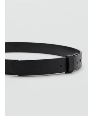 Mango 100% Leather Belt - Black