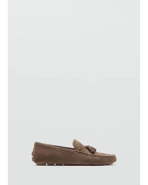 Mango Driver-Schuh Mit Fransen - Braun