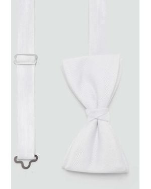 Mango Classic Bow Tie With Microstructure - White