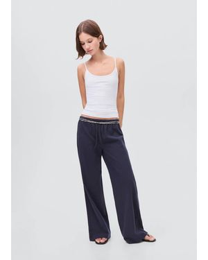 MANGO TEEN Plain Strapless Top - Blue